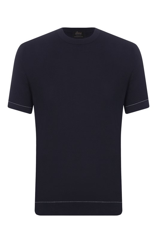 Хлопковый джемпер Brioni UMR00L/P0K15 Синий UMR00L/P0K15