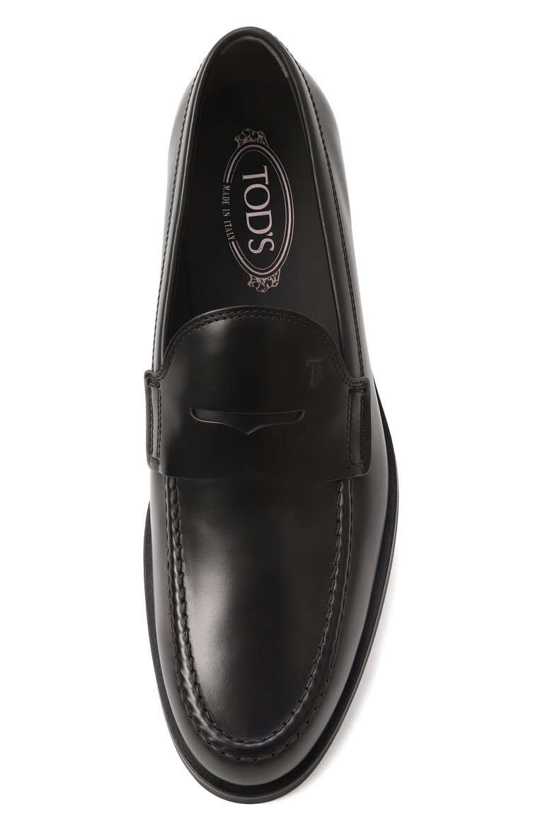 Мужские кожаные пенни-лоферы TOD’S черного цвета, арт. XXM0ZF0Q920/PLS | Фото 6 (Материал внешний: Натуральная кожа; Материал сплава: Проставлено; Материал внутренний: Натуральная кожа; Нос: Не проставлено; Стили: Классический)