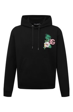 Мужской хлопковое худи DOLCE & GABBANA черного цвета, арт. G9ZU0Z/G7G9J | Фото 1 (Рукава: Длинные; Длина (для топов): Стандартные; Принт: С принтом; Мужское Кросс-КТ: Худи-одежда; Материал сплава: Проставлено; Нос: Не проставлено; Материал внешний: Хлопок; Стили: Спорт-шик; Драгоценные камни: Проставлено)