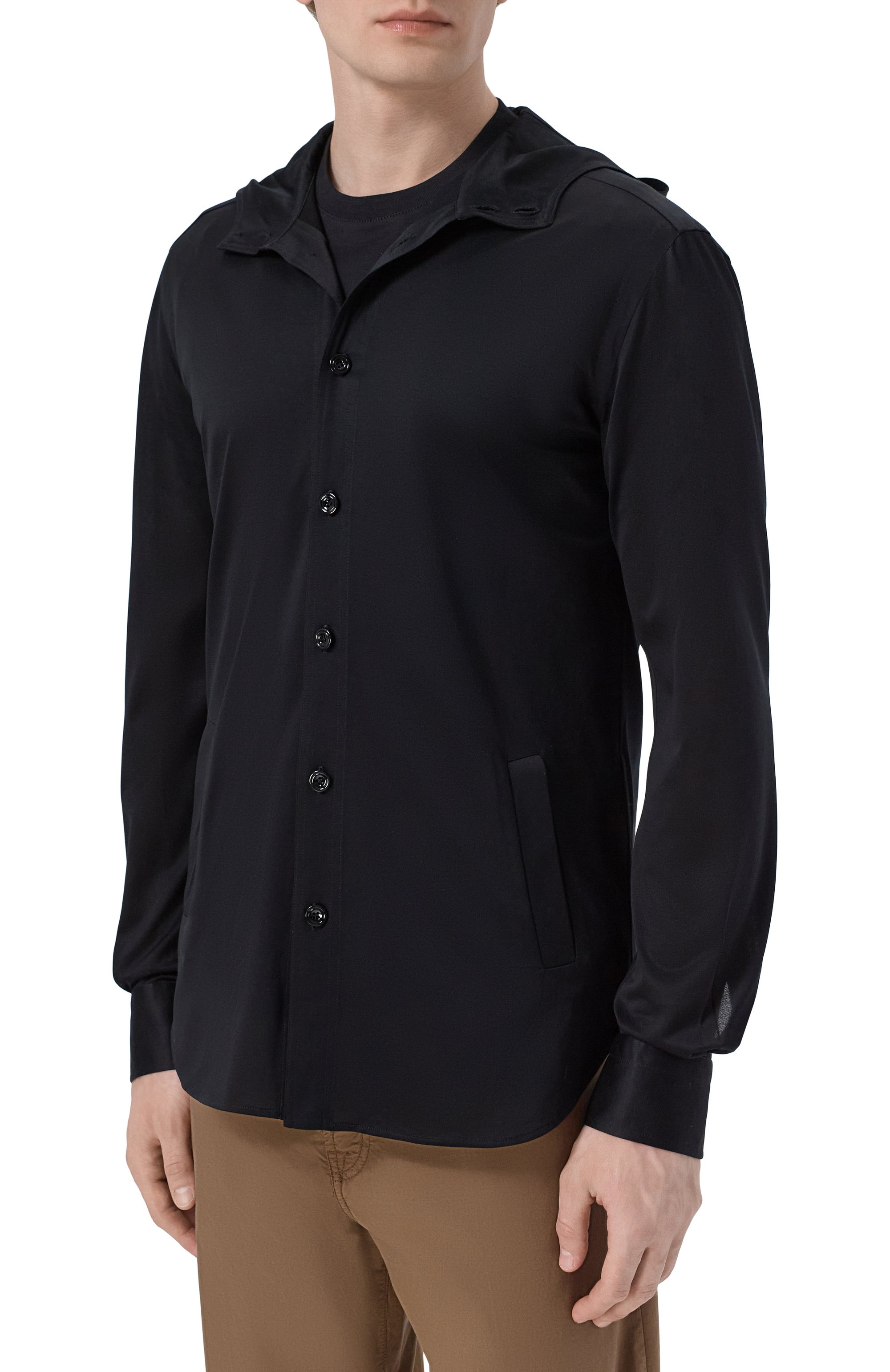 Хлопковая рубашка KITON черного цвета по цене 79950 руб., арт. UMCMARH09665, фото 3 Хлопковая рубашка KITON, арт. UMCMARH09665, фото 3