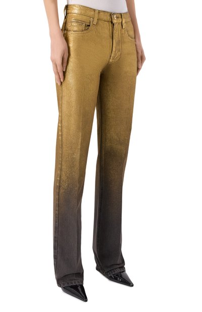 Джинсы BLUMARINE золотого цвета по цене 81950 руб., арт. RF6023/D5107, фото 3 Джинсы BLUMARINE, арт. RF6023/D5107, фото 3