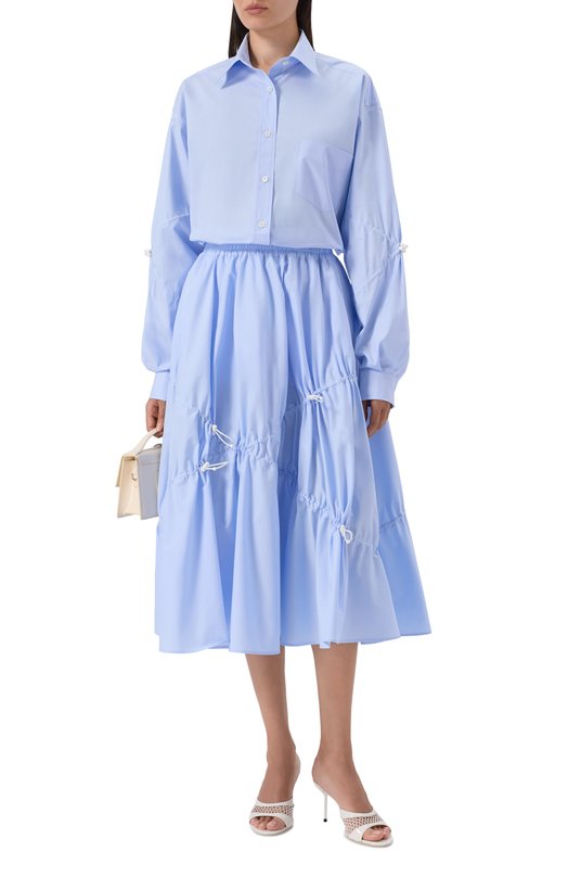 Хлопковая юбка Moschino A0106/0531 Голубой  A0106/0531 Фото 2