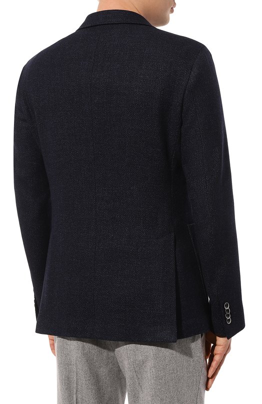 Пиджак из шерсти и шелка Nuti and Co Синий, фото 4