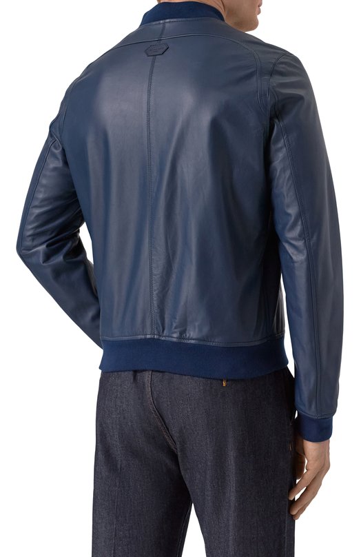 Кожаный бомбер Jacob Cohen 25E P/JUM_H0074 00G D1360 RW Синий  25E P/JUM_H0074 00G D1360 RW Фото 4