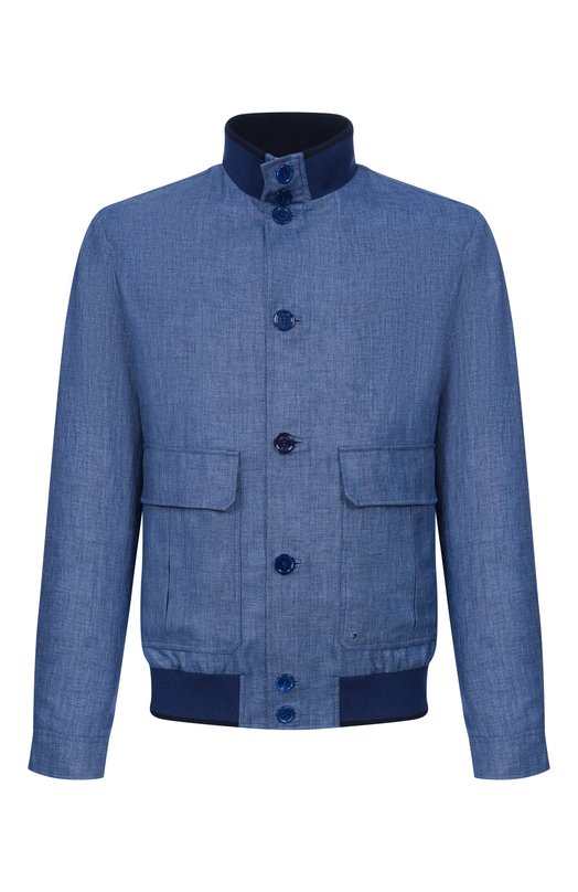 Бомбер из шерсти и льна Stefano Ricci M7J6100371/B127HA Синий M7J6100371/B127HA