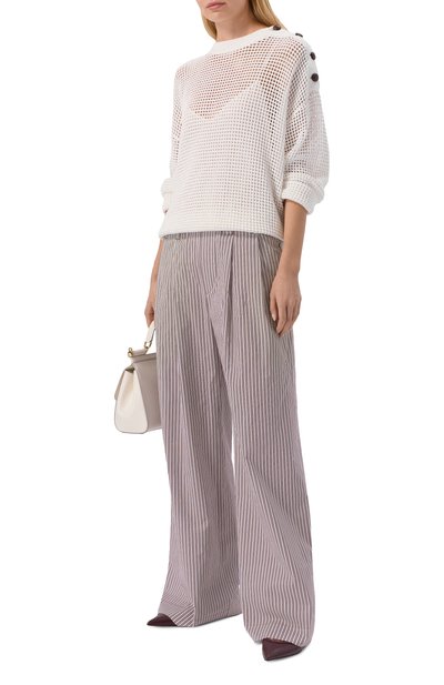 Хлопковый пуловер BRUNELLO CUCINELLI, арт. MDV762120, фото 2