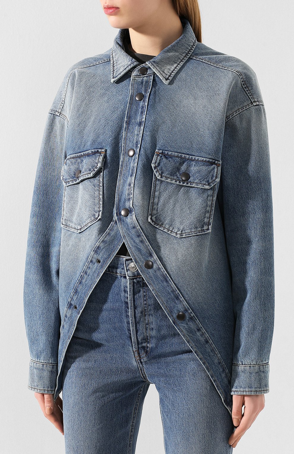 Джинсовая куртка BALENCIAGA синего цвета по цене 108500 руб., арт. 606166/TDW14, фото 3 Джинсовая куртка BALENCIAGA, арт. 606166/TDW14, фото 3