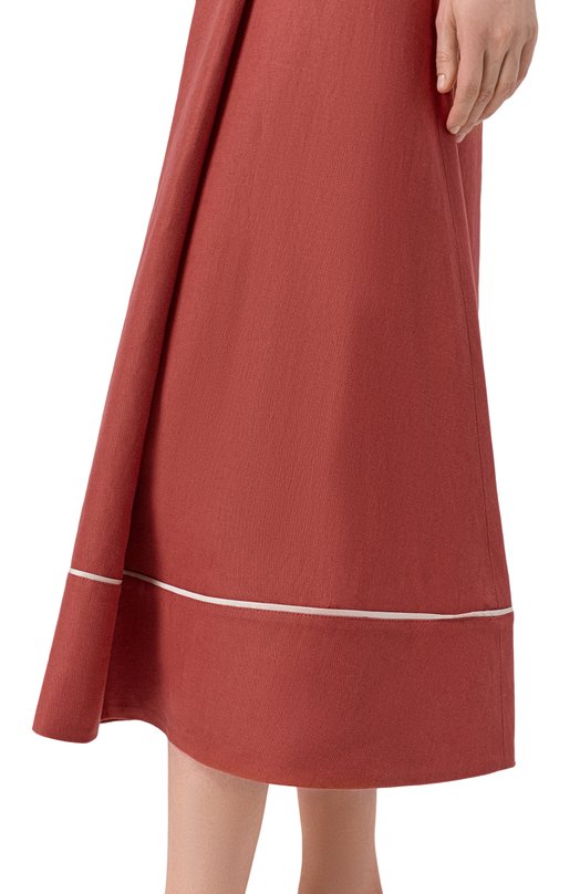 Льняная юбка Agnona TG1108E/U3034E Красный  TG1108E/U3034E Фото 5