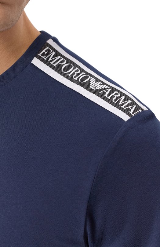 Хлопковая футболка Emporio Armani EM000574/AF12333 Синий  EM000574/AF12333 Фото 5