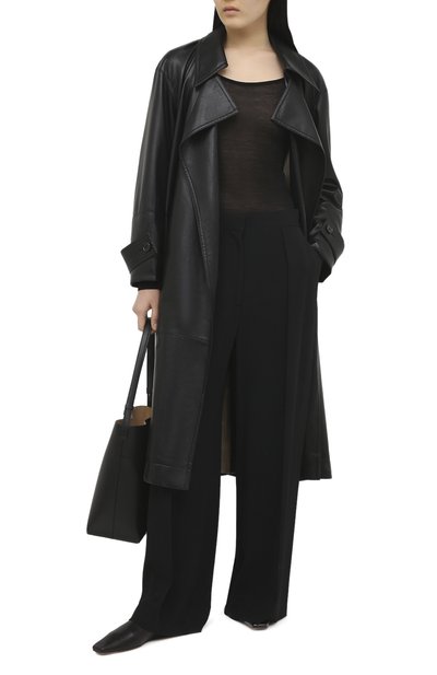 Плащ из экокожи NANUSHKA, арт. AMAL_BLACK_VEGAN LEATHER, фото 2