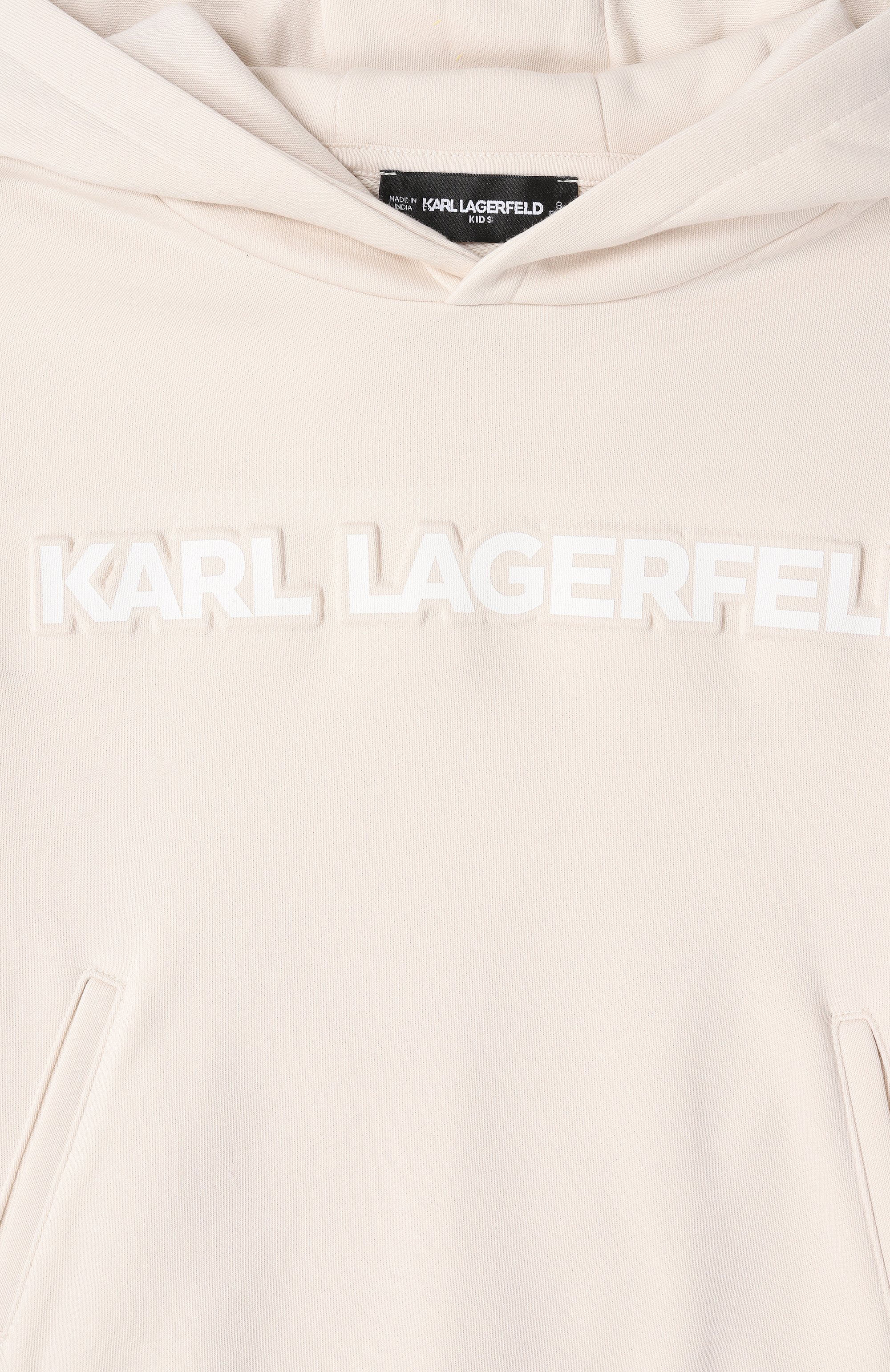Хлопковое худи KARL LAGERFELD KIDS кремового цвета по цене 15800 руб., арт. Z30576, фото 3 Хлопковое худи KARL LAGERFELD KIDS, арт. Z30576, фото 3
