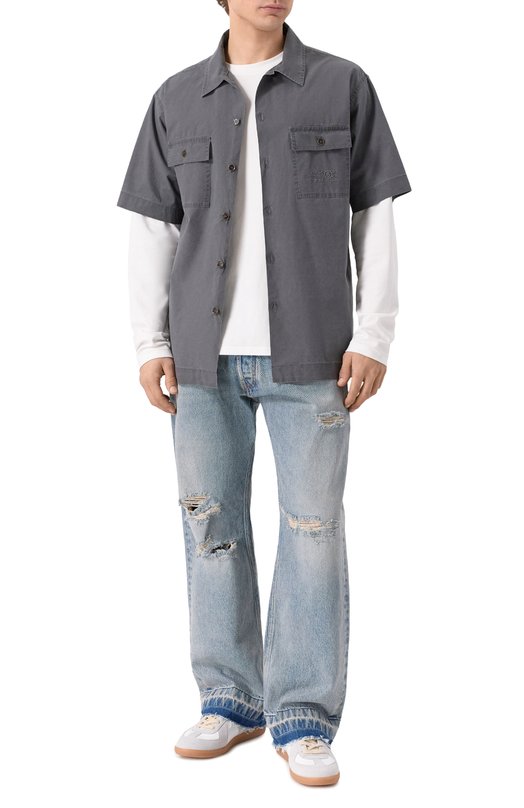 Хлопковая рубашка MM6 SH0DR0008/M35741 Серый  SH0DR0008/M35741 Фото 2