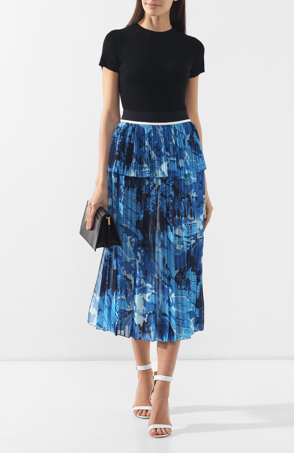 Юбка с принтом VICTORIA, VICTORIA BECKHAM, арт. SKVV 102 SS19 PRINTED SATIN STRIPE, фото 2