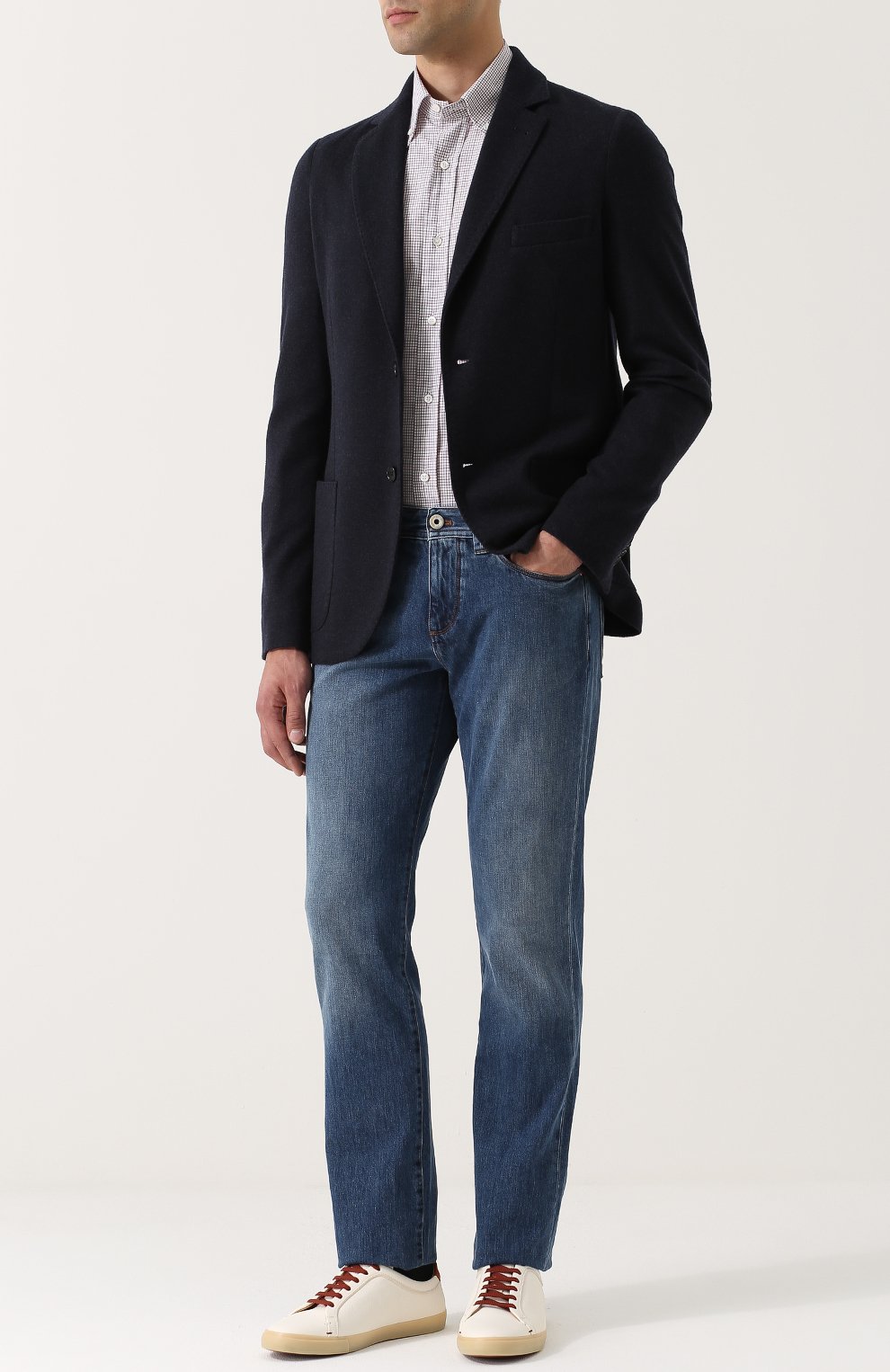 Хлопковая рубашка с воротником button down LORO PIANA, арт. FAG3502, фото 2