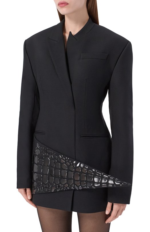 Шерстяное платье David Koma PF25DK40TJDA EXCLUSIVE Чёрный  PF25DK40TJDA EXCLUSIVE Фото 3