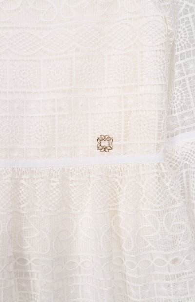 Хлопковое платье ELIE SAAB JUNIOR кремового цвета по цене 115000 руб., арт. EFAB118 MX/TS1124_001, фото 3 Хлопковое платье ELIE SAAB JUNIOR, арт. EFAB118 MX/TS1124_001, фото 3