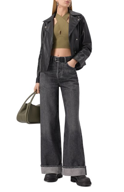 Хлопковый топ REPLAY хаки цвета по цене 12550 руб., арт. DK3857.000.G23776A, фото 2 Хлопковый топ REPLAY, арт. DK3857.000.G23776A, фото 2