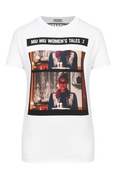 Хлопковая футболка MIU MIU, арт. MJN055-1QD2-F0009, фото 1