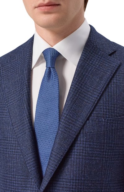 Шелковый галстук CANALI синего цвета по цене 23150 руб., арт. 18/HJ04542, фото 2 Шелковый галстук CANALI, арт. 18/HJ04542, фото 2