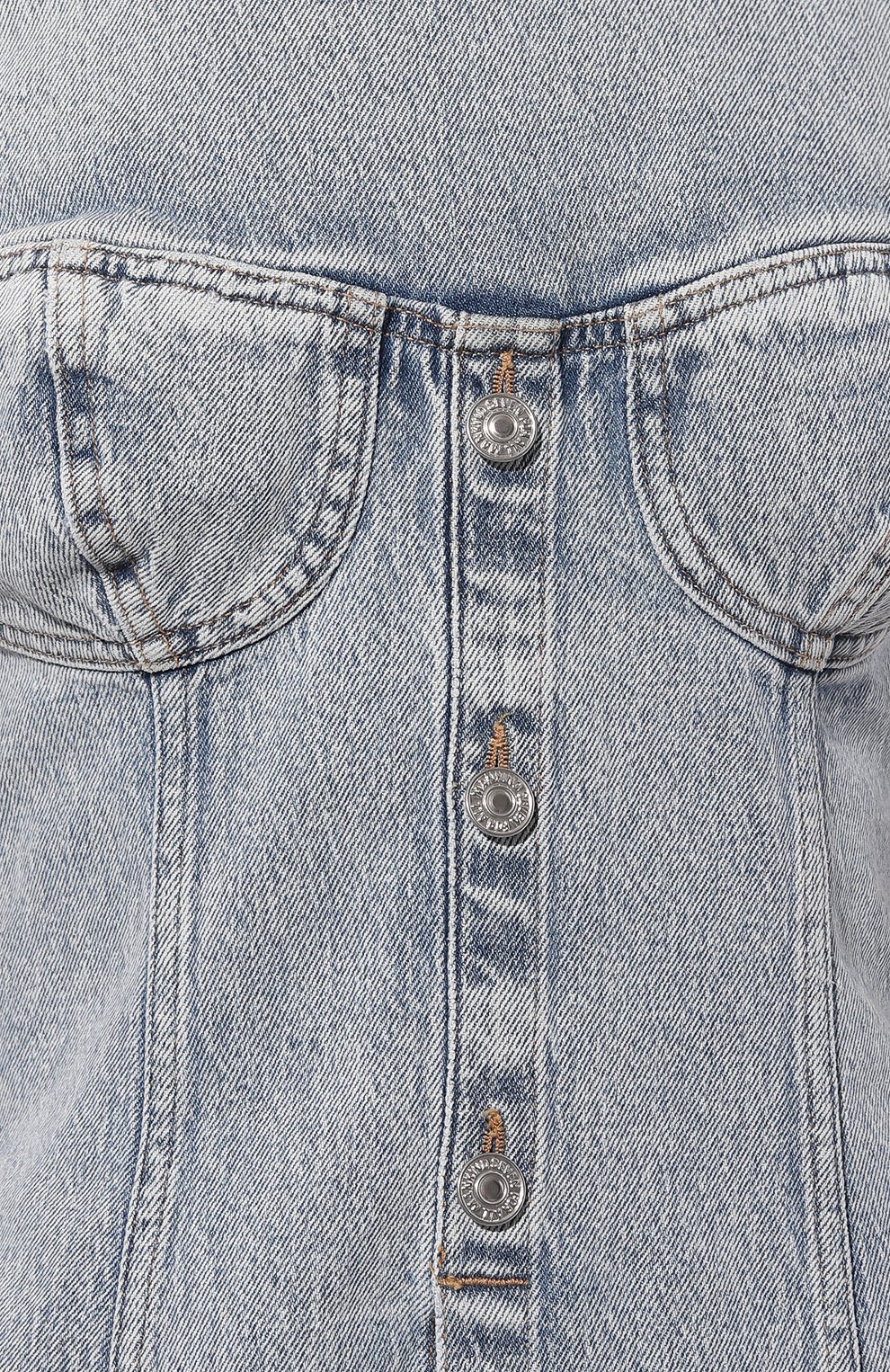 Джинсовое платье 7 FOR ALL MANKIND голубого цвета по цене 37050 руб., арт. JSCDC100AR, фото 5 Джинсовое платье 7 FOR ALL MANKIND, арт. JSCDC100AR, фото 5