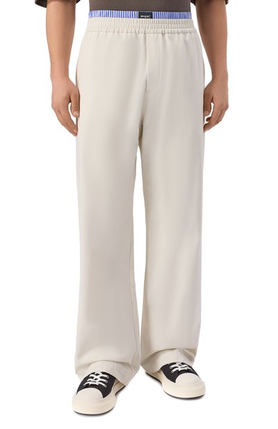 Хлопковые брюки MSGM светло-серого цвета по цене 35600 руб., арт. 4040MP06/267104, фото 3 Хлопковые брюки MSGM, арт. 4040MP06/267104, фото 3