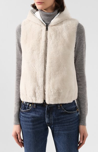 Двусторонний жилет с мехом козлика BRUNELLO CUCINELLI, арт. MPMWE3080, фото 3
