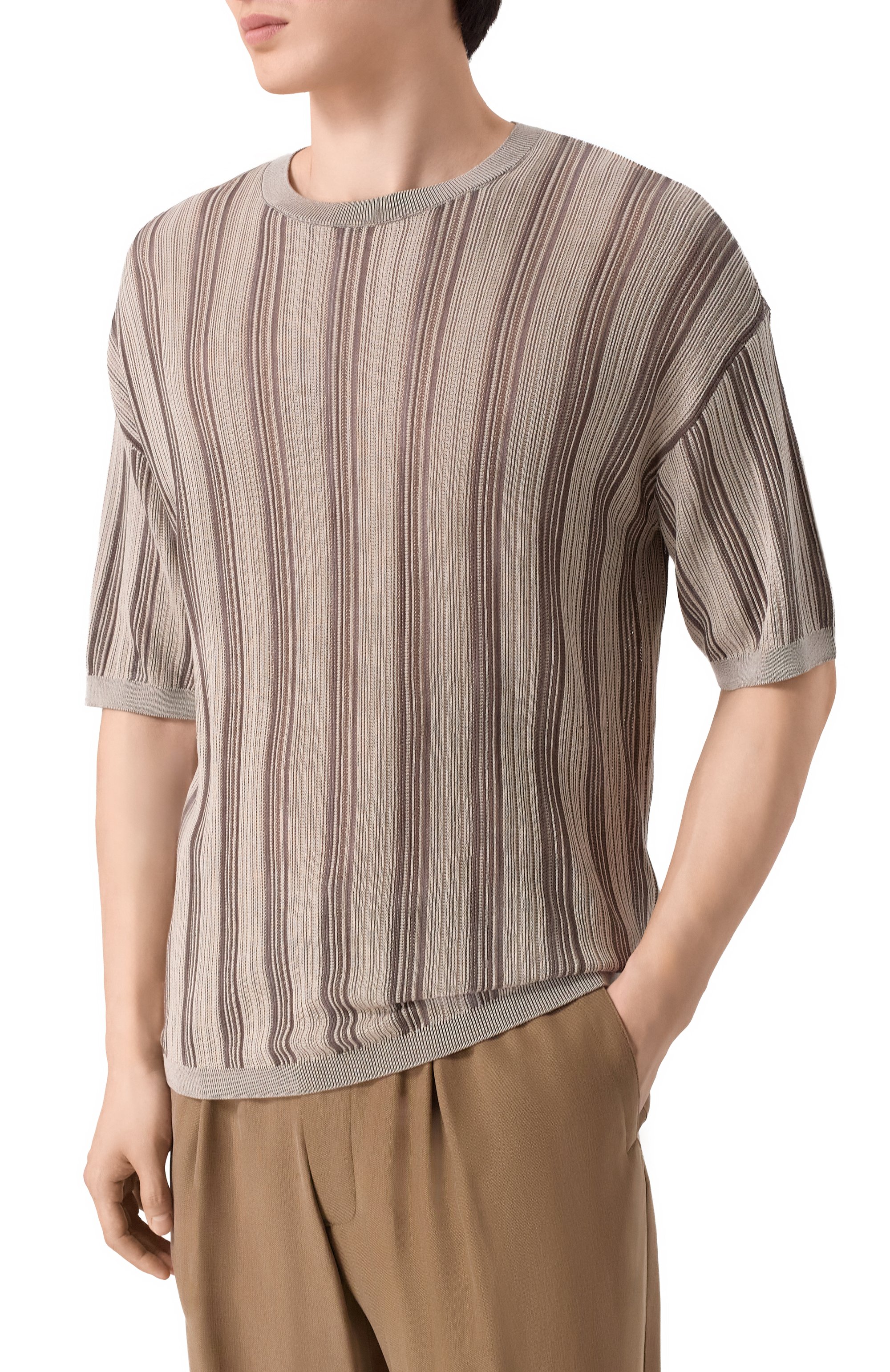 Джемпер из лиоцелла и хлопка EMPORIO ARMANI, арт. EM004407/AF23431, фото 3