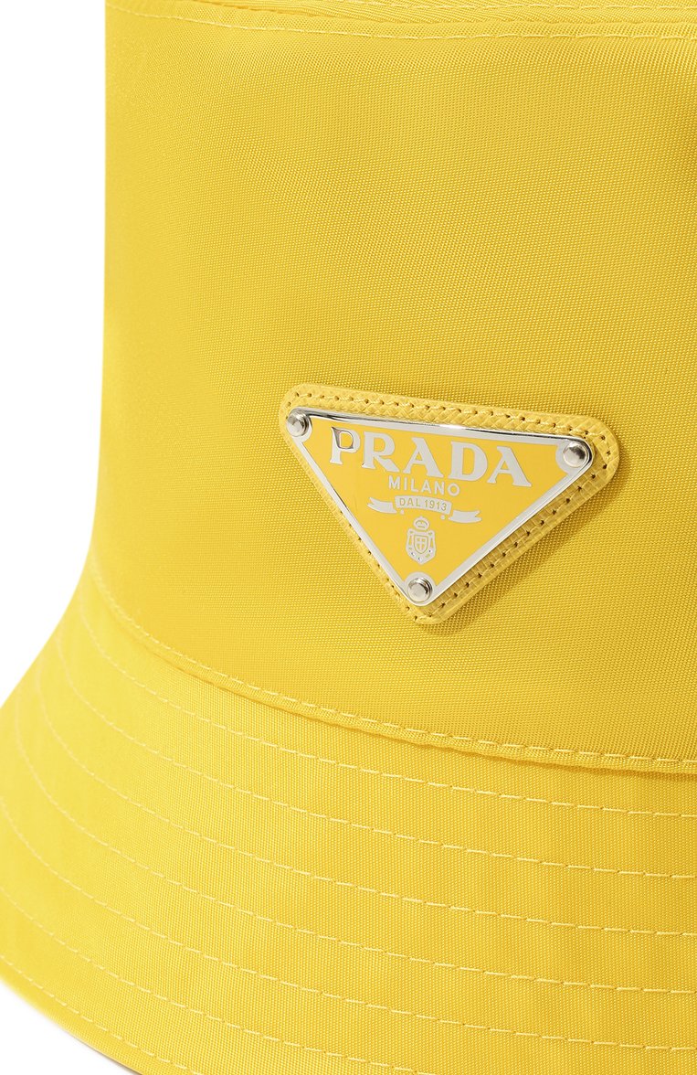 Женская панама PRADA желтого цвета, арт. 1HC137-2B15-F0010 | Фото 4 (Нос: Не проставлено; Региональные ограничения белый список (Axapta Mercury): Не проставлено)