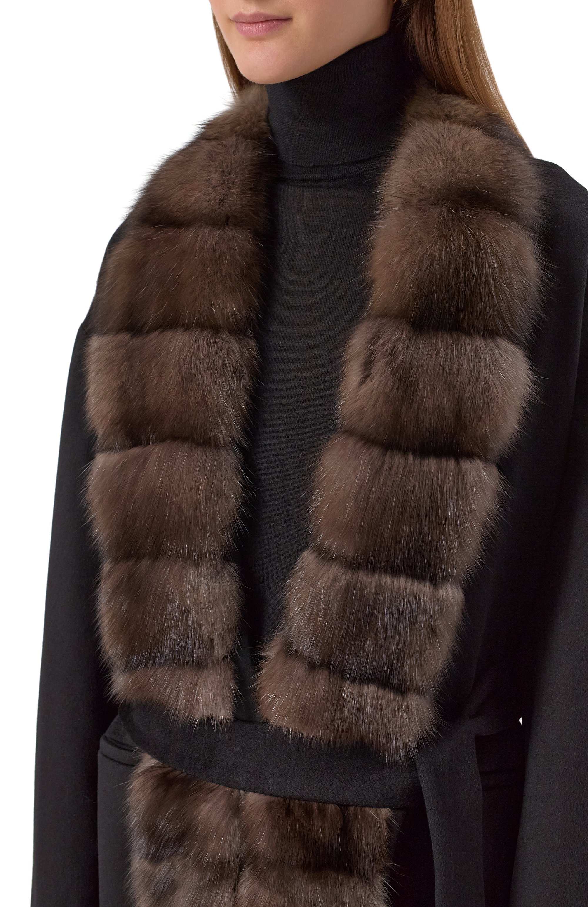 Кашемировое пальто с отделкой из соболя SIMONETTA RAVIZZA, арт. F05JA196T2Z1AT, фото 4