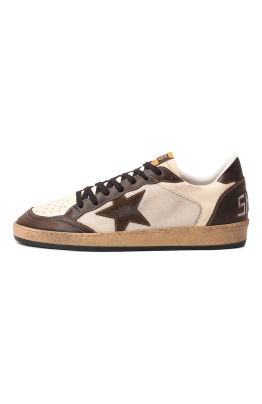 Комбинированные кеды Ball Star Golden Goose Deluxe Brand GMF00327.F006560 Коричневый  GMF00327.F006560 Фото 4