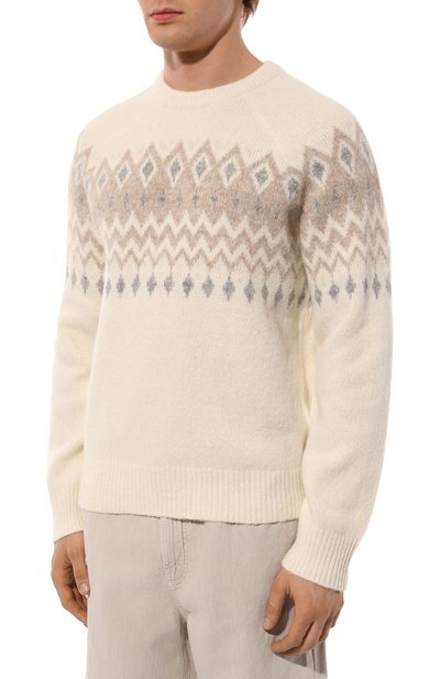 Свитер из шерсти и хлопка BRUNELLO CUCINELLI, арт. MS0504300, фото 3