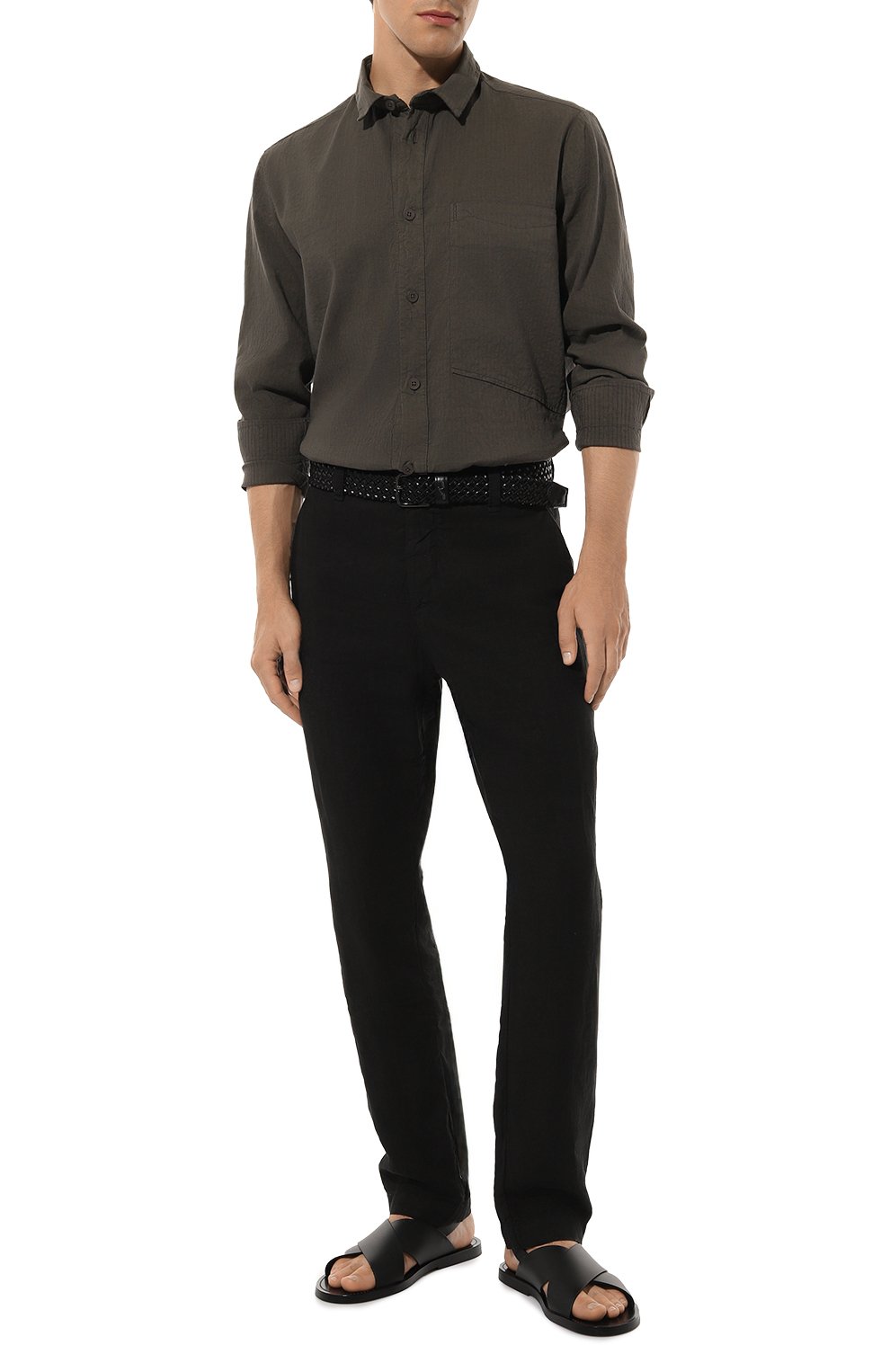 Рубашка из хлопка и льна TRANSIT темно-серого цвета по цене 49300 руб., арт. CFUTRWJ193, фото 2 Рубашка из хлопка и льна TRANSIT, арт. CFUTRWJ193, фото 2