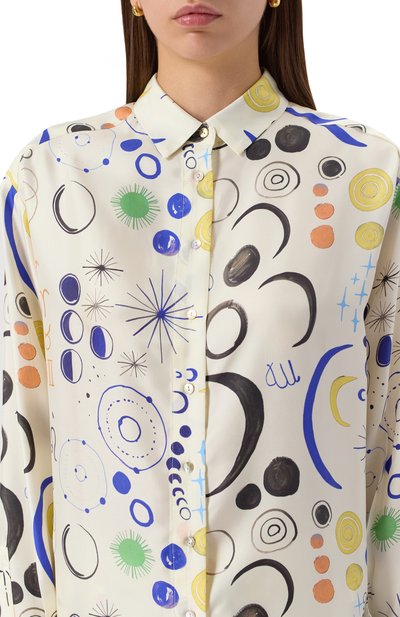 Шелковая рубашка ASCENO кремового цвета по цене 41700 руб., арт. RS25_T063F04, фото 5 Шелковая рубашка ASCENO, арт. RS25_T063F04, фото 5