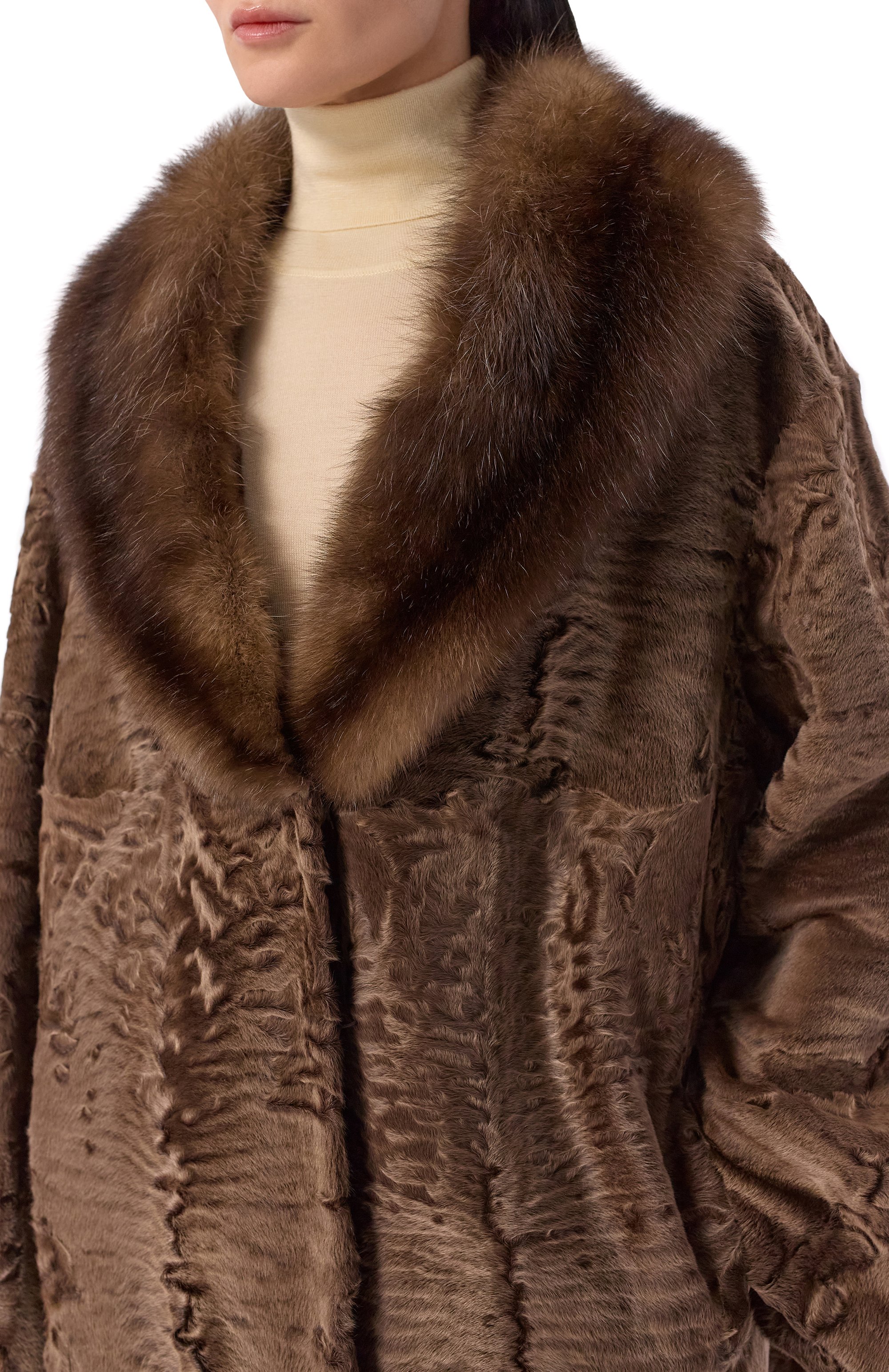 Шуба из каракульчи с отделкой из соболя VICTORIA KUSENKOVA, арт. 707113391447, фото 5