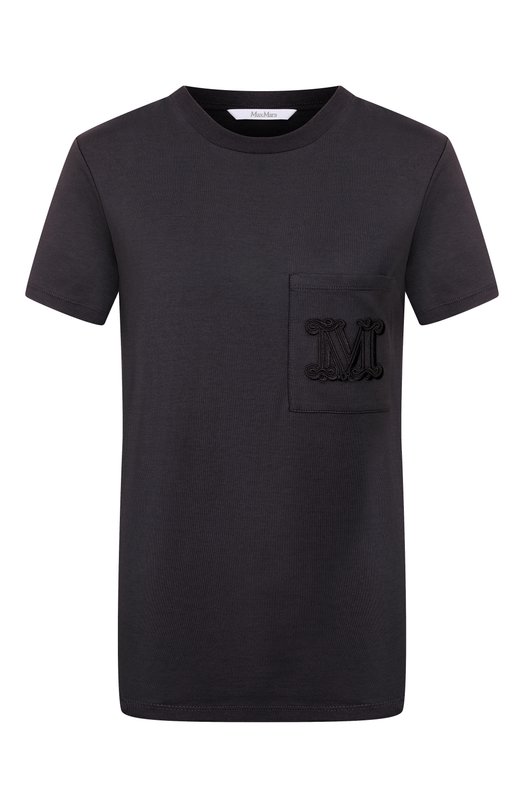 Хлопковая футболка Max Mara PAPAIA Чёрный PAPAIA