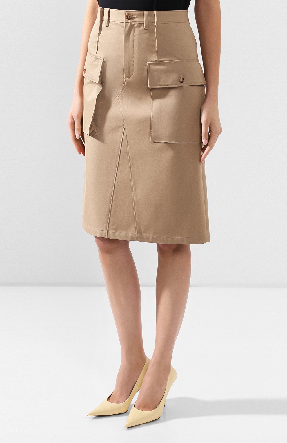 Хлопковая юбка MAISON MARGIELA бежевого цвета по цене 61900 руб., арт. S51MA0408/S52585, фото 3 Хлопковая юбка MAISON MARGIELA, арт. S51MA0408/S52585, фото 3