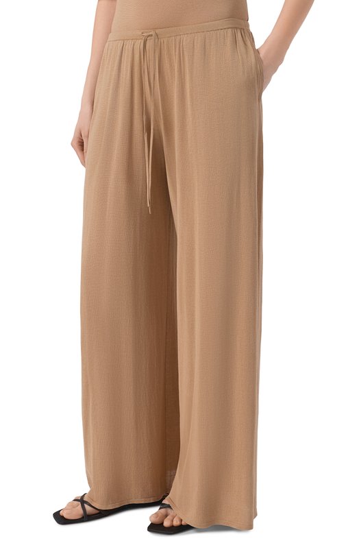 Брюки из шелка и хлопка 12 STOREEZ 136914 Бежевый  136914 Фото 3