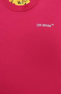 Детский хлопковая футболка OFF-WHITE фуксия цвета, арт. OGAA001F22JER0013201 | Фото 3 (Материал сплава: Проставлено; Нос: Не проставлено; Материал внешний: Хлопок; Кросс-КТ НВ: Футболка; Ростовк�а одежда: 12 лет | 152 см, 4 года | 104 см, 8 лет | 128 см, 6 лет | 116 см, 10 - 11 лет | 140 - 146см)