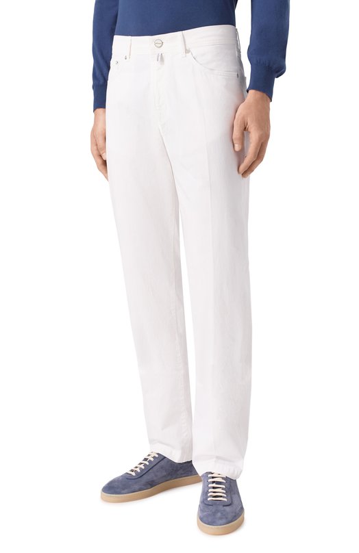 Хлопковые брюки Kiton UPNJS1K0600H02 Белый  UPNJS1K0600H02 Фото 3