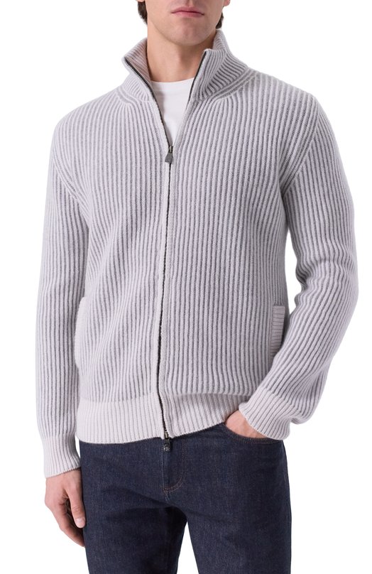 Кардиган из кашемира и шерсти Corneliani 26M535-2625102 Серый  26M535-2625102 Фото 3