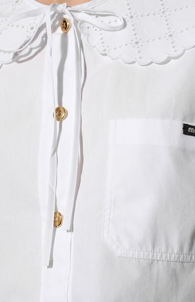 Хлопковая блузка MIU MIU, арт. MK1609-10ME-F0009, фото 5