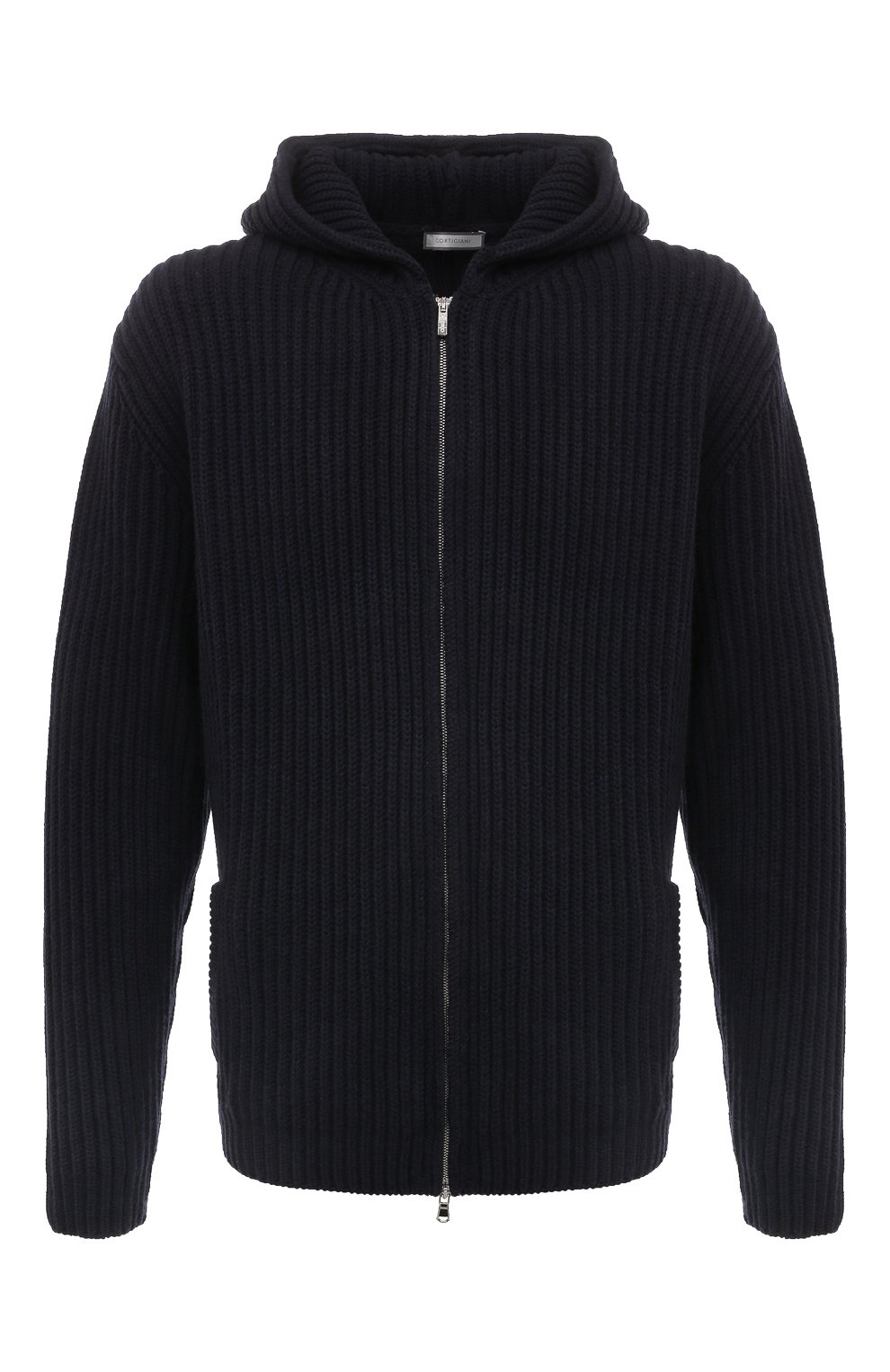 Кардиган из шерсти и кашемира CORTIGIANI темно-синего цвета по цене 84050 руб., арт. 619357, фото 1 Кардиган из шерсти и кашемира CORTIGIANI, арт. 619357, фото 1