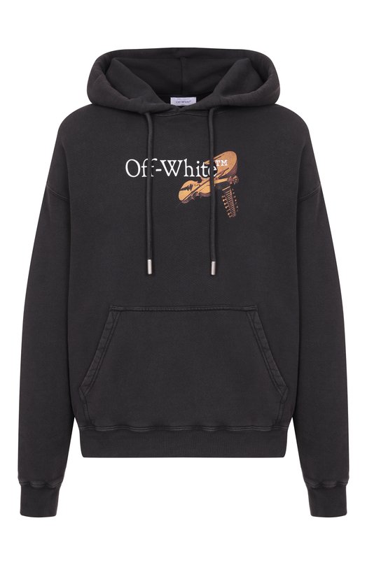 Хлопковое худи Off-White 0MBB085F25FLE011 Чёрный 0MBB085F25FLE011