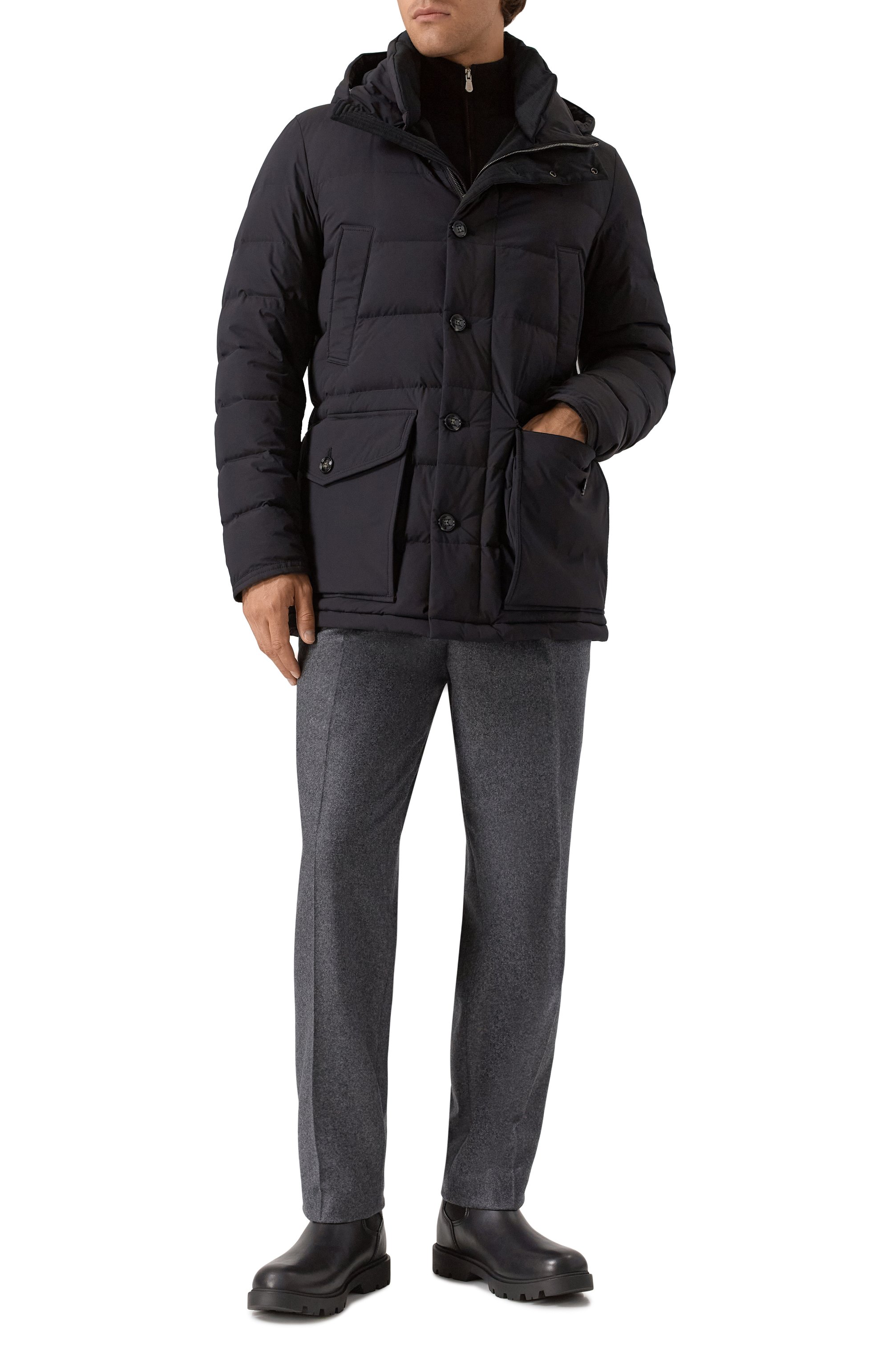 Пуховик KITON темно-серого цвета по цене 865500 руб., арт. UW2250V0440H07, фото 2 Пуховик KITON, арт. UW2250V0440H07, фото 2