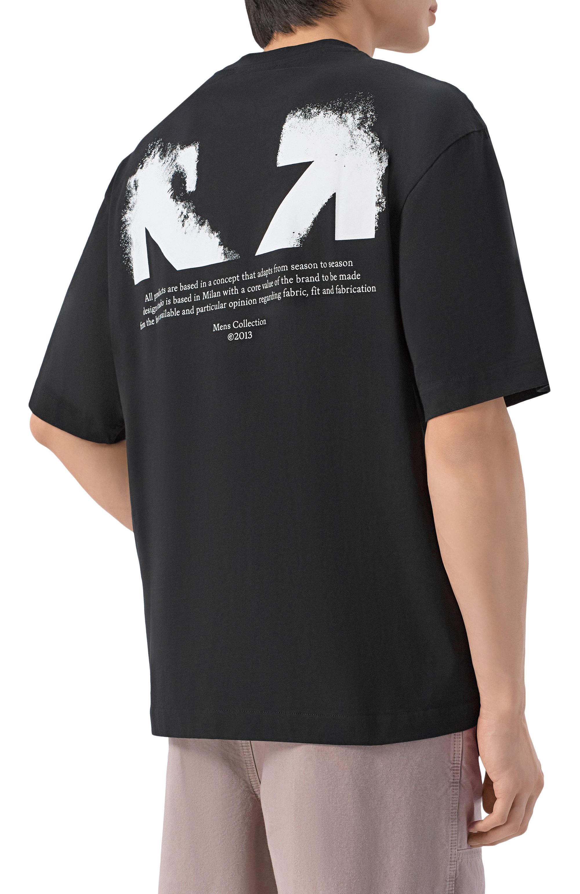 Хлопковая футболка OFF-WHITE черного цвета по цене 31100 руб., арт. 0MAA120S26JER008, фото 4 Хлопковая футболка OFF-WHITE, арт. 0MAA120S26JER008, фото 4