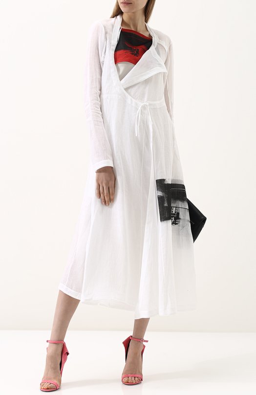 Платье-миди с запахом и принтом CALVIN KLEIN 205W39NYC Белый, фото 2