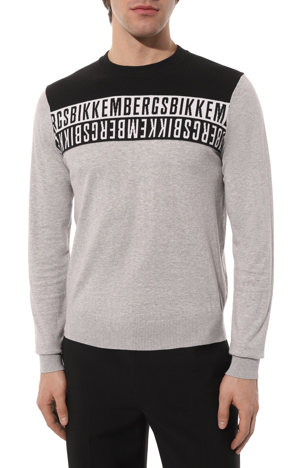 Хлопковый джемпер DIRK BIKKEMBERGS серого цвета по цене 26950 руб., арт. C S 52G 10 X 1472, фото 3 Хлопковый джемпер DIRK BIKKEMBERGS, арт. C S 52G 10 X 1472, фото 3