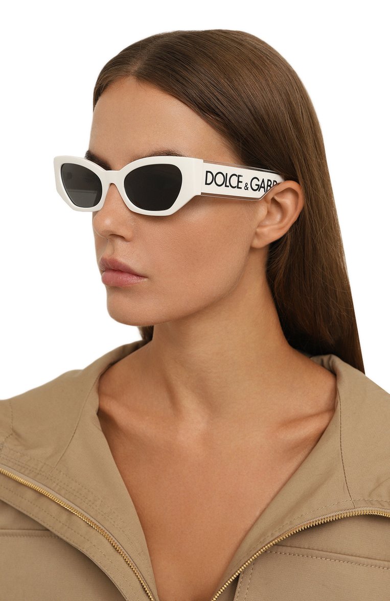 Женские солнцезащитные очки DOLCE & GABBANA белого цвета, арт. 6186-331287 | Фото 2 (Региональные ограничения белый список (Axapta Mercury): Не проставлено; Нос: Не проставлено; Материал: Пластик; Тип очков: С/з; Оптика Гендер: оптика-женское; Очки форма: Cat-eye)