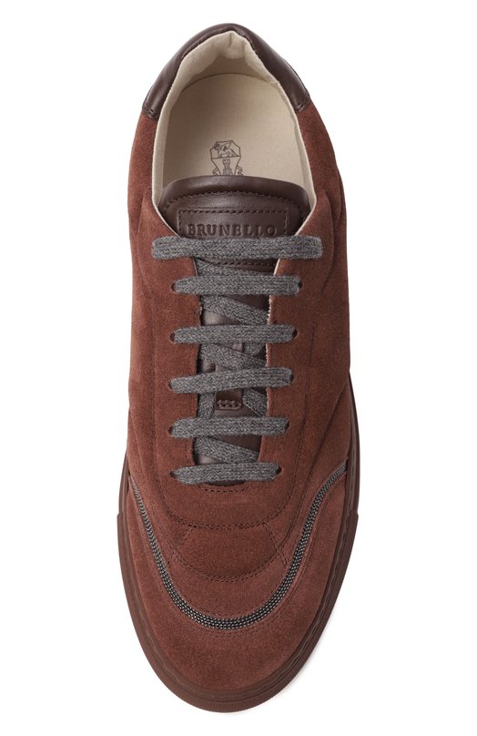 Замшевые кеды Brunello Cucinelli MZSFG3075P Коричневый  MZSFG3075P Фото 6