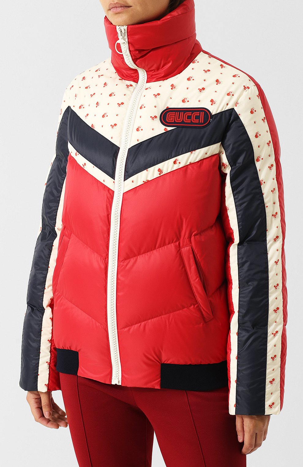 Стеганая куртка на молнии с воротником-стойкой и логотипом бренда GUCCI, арт. 517555/ZLK32, фото 3